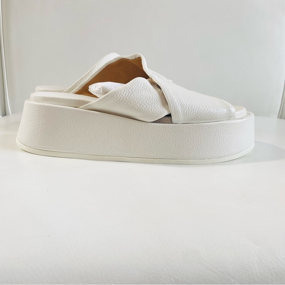 Marsell White Leather Slip-On Platforms Sandals SZ 9.5 - Picture 7 of 11